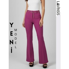 Lavinsis Yüksek Bel Ispanyol Paça Kadın Pantolon