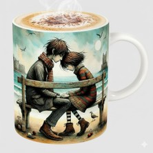 Sevgililer Günü Özel Porselen Kupa | Romantik Sevgiliye Hediye Kupası (Düz)