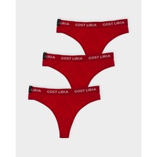 GOST LİRİA Crimson Kadın String Külot  3 Lü Paket - Kırmızı