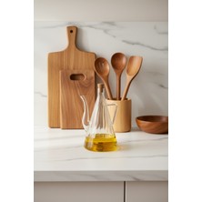 Glozzy Line 750 ml Cam Yağdanlık – Sızdırmaz Kapaklı Zeytinyağı Şişesi, Şeffaf Mutfak Aksesuarı