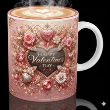 Sevgililer Günü Özel Porselen Kupa | Romantik Sevgiliye Hediye Kupası (Düz)