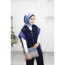 Ekru Kadın Garni Detaylı Yelekli Alt Üst Takım