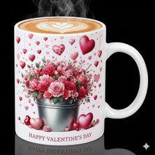 Sevgililer Günü Özel Porselen Kupa | Romantik Sevgiliye Hediye Kupası (Düz)