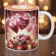 Sevgililer Günü Özel Porselen Kupa | Romantik Sevgiliye Hediye Kupası (Düz)