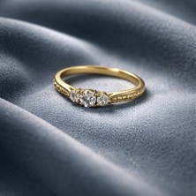 Xuping Kadın 14 K Üç Taş Yüzük