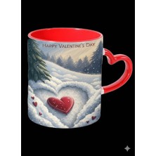 Sevgililer Günü Özel Porselen Kupa | Romantik Sevgiliye Hediye Kupası (Kalpli)