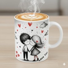 Sevgililer Günü Özel Porselen Kupa | Romantik Sevgiliye Hediye Kupası (Düz)