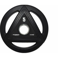 PremiumPort Siyah Hand 5 kg Profesyonel Kauçuk Kaplı Olimpik Plaka