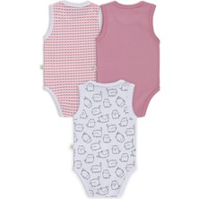 Civil Baby Kedi Empirmeli 3 Lü 0-36 Ay Çıtçıtlı Badi - Beyaz 9-12 Ay