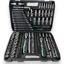 Tam Profesiyonel Germany 72 Diş Eğik Cırcır 216 Parça Lokma Takımı Oto Tamirci Tam Set 1/2-3/8-1/4
