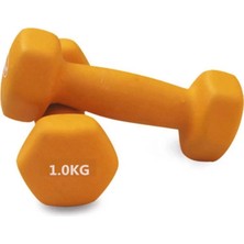 PremiumPort Turuncu Neopren Kaplamalı 1kg Demir Dambıl Seti, Sağlıklı Egzersiz Için Ideal