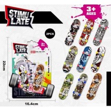 Feyza Design 2'li Parmak Kaykay Tornavida ve Teker Oyuncak Seti, 10CM, Eğlenceli ve Pratik