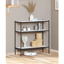 Dehalimited 80X30 Ayarlanabilir Raflı Çok Amaçlı Üç Katlı Sehpa Mutfak Organizer Dresuar Kitaplık Raf Konsol