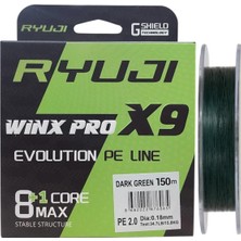 Ryuji Winx Pro X9 150MT 0.18MM Ip Misina Koyu Yeşil