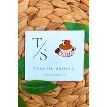 Tasarım Sentezi Rozet Metal Broş I Love Coffee Fincan Kahve Çekirdeği Barista Yaka Çanta Kıyafet Şapka Aksesuar