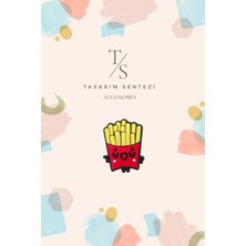 Tasarım Sentezi Rozet Silikon Broş Patates Kızartması Cips Potatoes Yaka Çanta Kıyafet Şapka Aksesuar