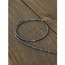 Aida Jewelss 14 Ayar Altın Dorika Detaylı Doğal Terahertz Taşlı Zarif Altın Kolye