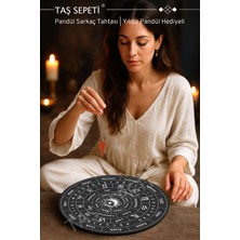 PremiumPort Organik Türkçe Siyah Güneş Ay Merkezli Yıldız Taşlı Pandül Hediyeli