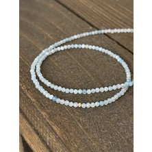 Aida Jewelss 14 Ayar Altın Dorika Detaylı Doğal Ay Taşı Taşlı Zarif Altın Kolye