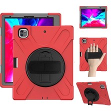 Marsilyan Ipad Pro 12.9-Inch (2021)-(2020) Kılıf Kalem Yerli 3 Katmanlı Standlı Zırh Kılıf-Shockproof-