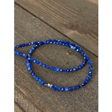 Aida Jewelss 14 Ayar Altın Dorika Detaylı Doğal Lapis Taşlı Zarif Altın Kolye