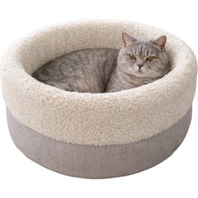 Jungolica Pet Products Pofito, Çift Taraflı Minderli, Kaydırmaz Tabanlı, Sakinleştirici Etkili, Yuvarlak Kedi-Köpek Yatağı