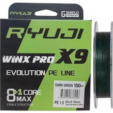 Ryuji Winx Pro X9 150MT 0.16MM Ip Misina Koyu Yeşil