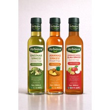 His Naturel Sandaloz Sakızlı Yeşil Elma Ananas Enginar Sirkesi Hızlı Toksin, Içilebilir Doğal 3'lü Set