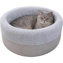 Jungolica Pet Products Pofito, Çift Taraflı Minderli, Kaydırmaz Tabanlı, Sakinleştirici Etkili, Yuvarlak Kedi-Köpek Yatağı