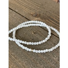 Aida Jewelss 14 Ayar Altın Dorika Detaylı Natural Oval Ay Taşı Taşlı Zarif Altın Kolye