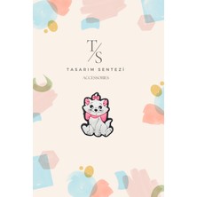 Tasarım Sentezi Rozet Silikon Broş Marie Kedi Pembe Beyaz Cat Yaka Çanta Kıyafet Şapka Aksesuar