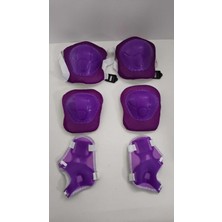Feyza Design Çocuklar Için 6 Parça Koruyucu Set: Dizlik, Dirseklik, Bileklik, Mor Renk