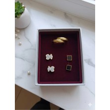 Glimz Jewelry Üçlü Çelik Küpe Seti