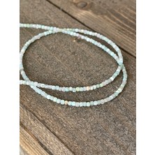 Aida Jewelss 14 Ayar Altın Dorika Detaylı Doğal Amazonit Taşlı Zarif Altın Kolye