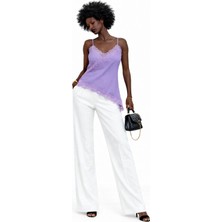 Deep Beach Asimetrik Dantel Detaylı Bluz