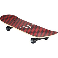 Feyza Design Renkli Kare Desenli Tahta Kaykay, Eğlence ve Hız Için Tasarlandı