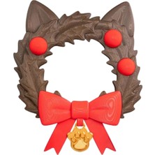 Aspata Store Buğz Eco Lounge Kedi Temalı Kapı Süsü 21 cm – Ahşap Dokulu Yılbaşı Dekoru