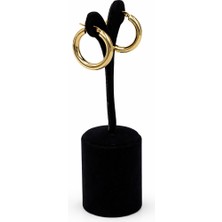 Pangu Altın Renk Parlak Halka Çelik Kadın Küpe