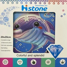 Elegantshop 5d Yapışan Boncuk Goblen Mozaik Tablo Pano 20*20 cm Yunus