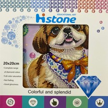 Elegantshop 5d Yapışan Boncuk Goblen Mozaik Tablo Pano 20*20 cm Köpek