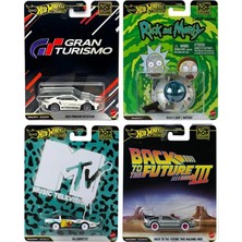 Hot Wheels Premium Pop Culture 4’lü Set – Gran Turismo, Rick And Morty, Mtv, Back To The Future