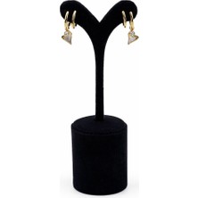 Pangu Kalp Detaylı Zirkon Taşlı Çelik Kadın Küpe