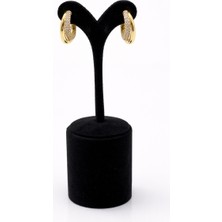 Pangu Zirkon Taş Detaylı Çelik Halka Küpe