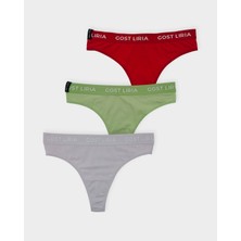 GOST LİRİA Mist Colors Kadın String Külot  3 Lü Paket - Çok Renkli