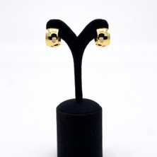 Pangu Yıldız Detaylı Zirkon Taşlı Kalın Çelik Halka Küpe