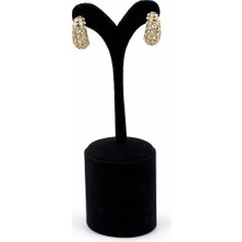 Pangu Zirkon Taş Detaylı Çelik Mini Halka Küpe