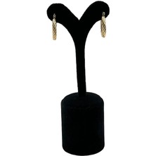 Pangu Burgulu Halka Altın Renk Çelik Küpe