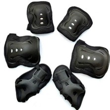 Feyza Design Çocuklar Için Çoklu Koruma Seti, Siyah Bisiklet ve Kaykay Dizlikleri