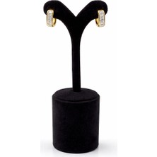 Pangu Dikdörtgen Zirkon Taş Detaylı Altın Renk Çelik Küpe