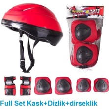 Feyza Design Çocuklar Için Renkli Kask Dizlik Dirseklik Koruyucu Seti